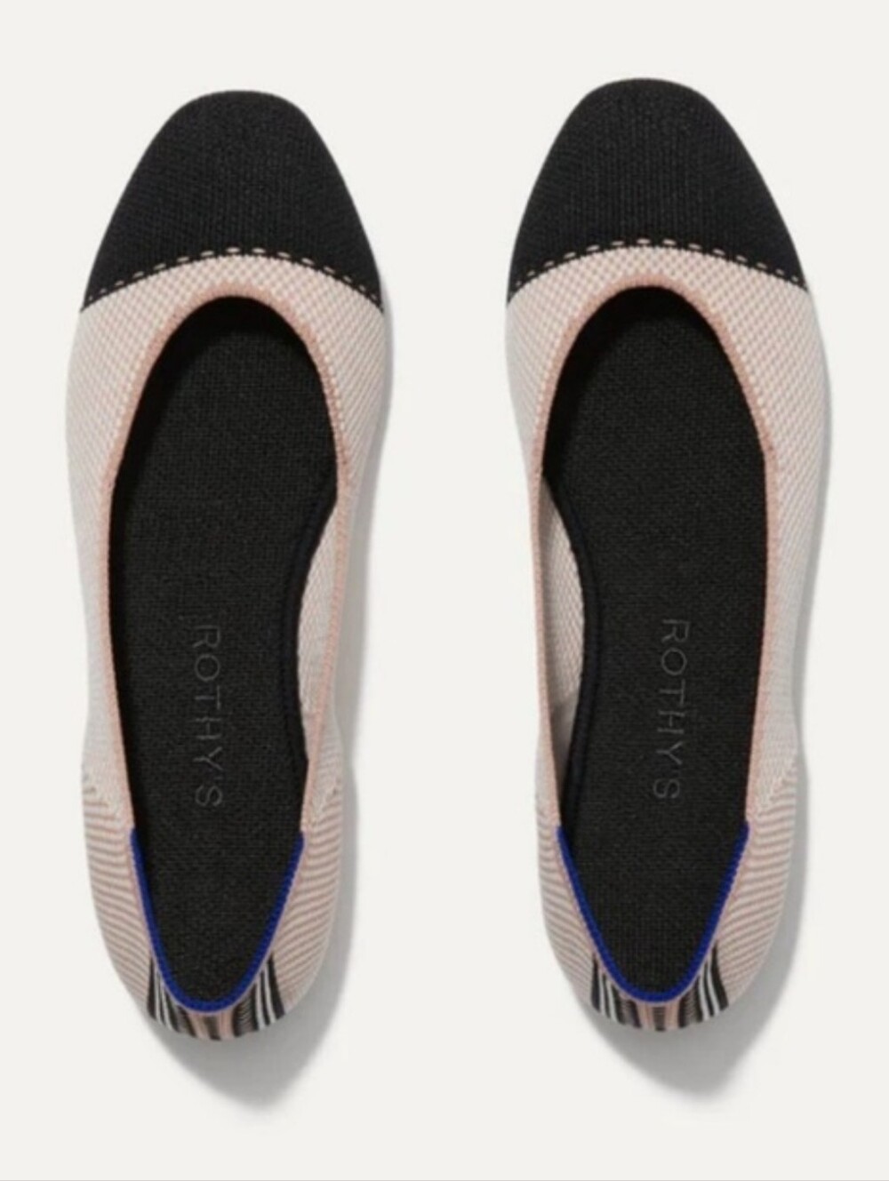 Rothy's The Square Tuxedo Beige & Black